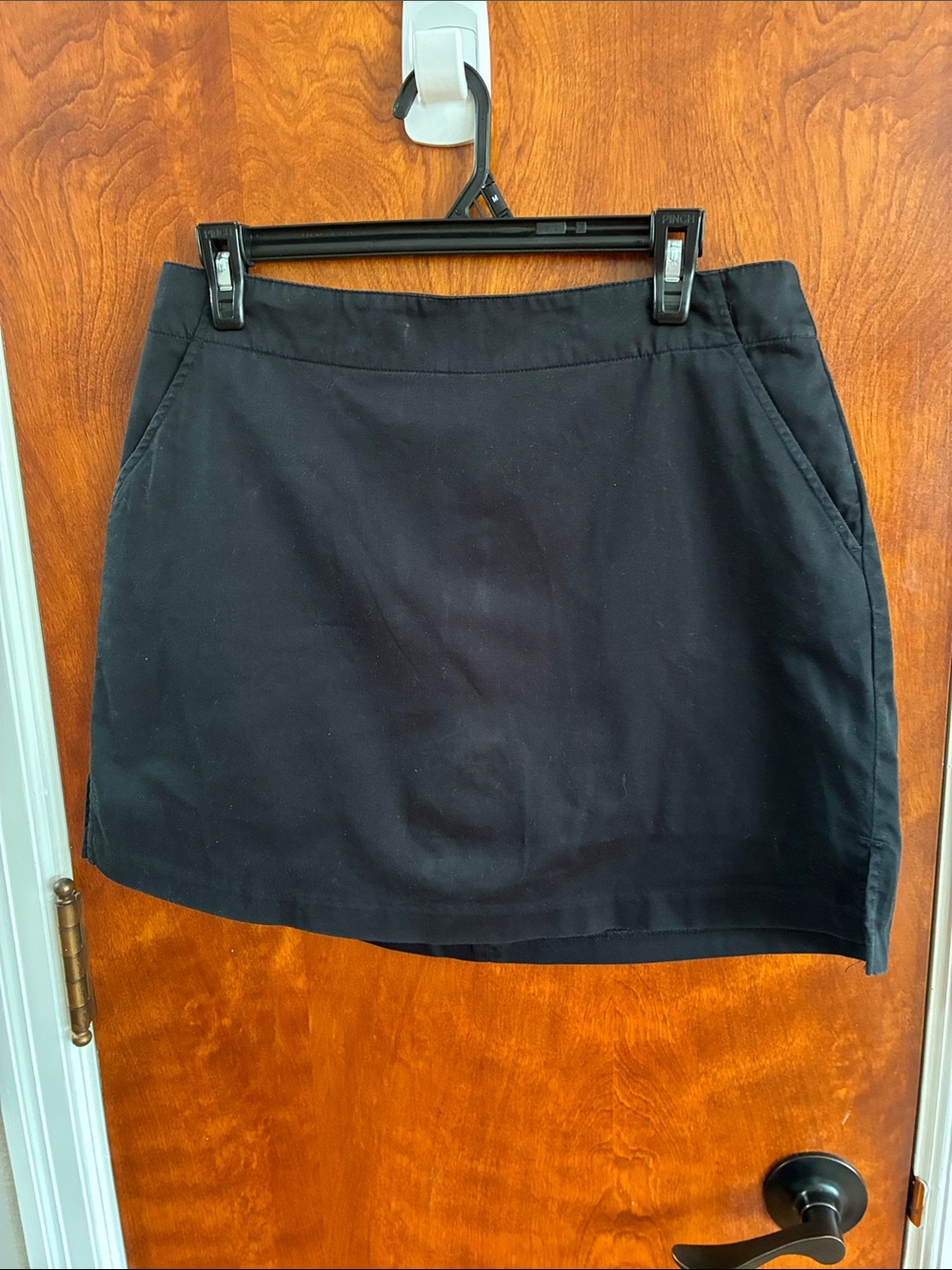 Lady Hagen Black Skort with Front Slant Pockets and back pocket and zipper